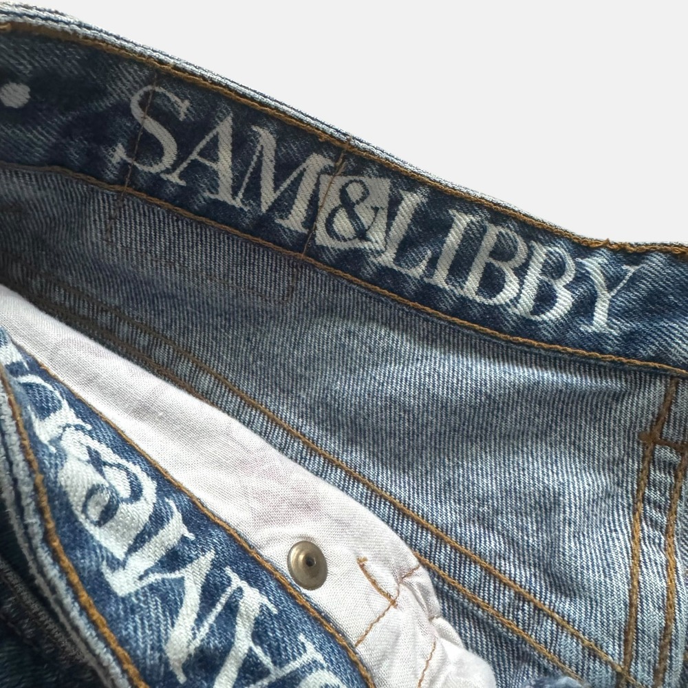 Sam & Libby Vintage 90s High Waisted Straight Leg Blue Mom Jeans Sz 8 Grunge - Picture 2 of 13